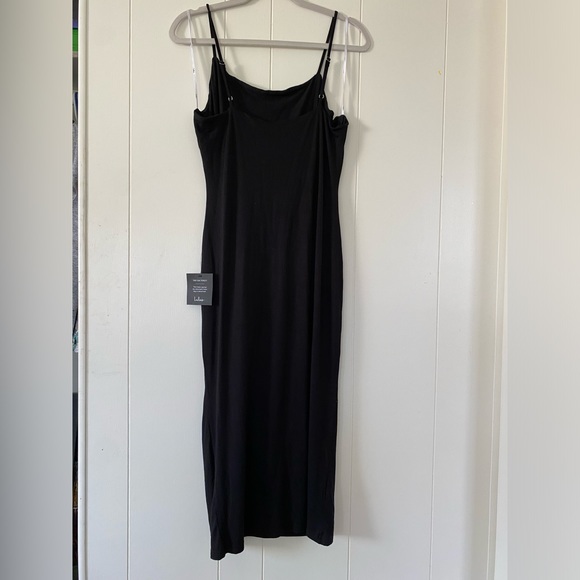 Lulus soft black stretch spaghetti strap dress nwt size large - Picture 2 of 5